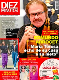 Portada de "Diez Minutos" con foto de Alves y Joana.