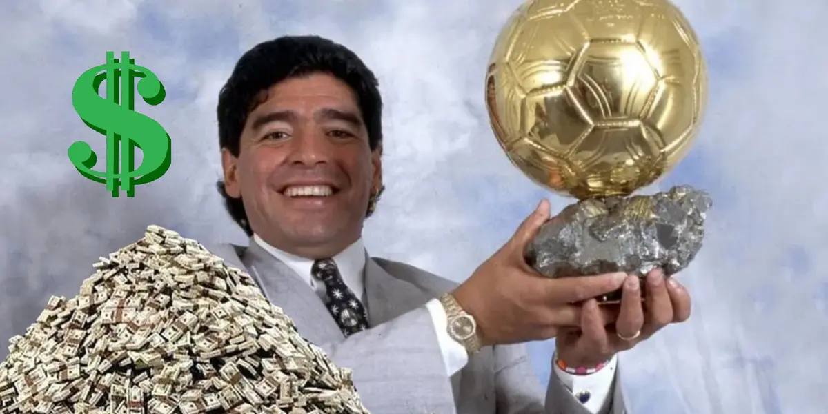 Diego Armando Maradona con el Balón e Oro del Mundial México 1986 | Foto: Oronoticias