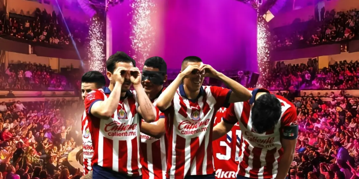 Feria de San Marcos y jugadores de Chivas celebrando gol | Foto: CDMX Secreta