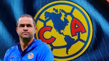 André Jardine y logo de las Águilas/Foto Club América.